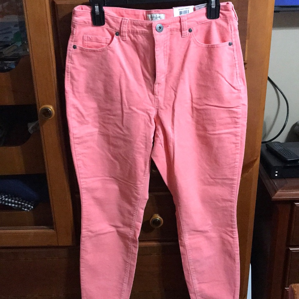 Style and Co peach color corduroy jeans